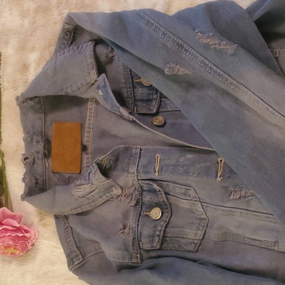 Jean denim distressed jacket - Picture 3 of 3